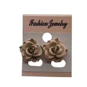 Fashion Jewelry Stud Earrings Women Floral Rhinestones Cottagecore